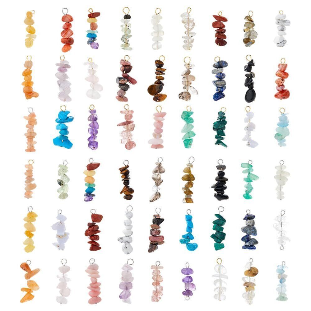 6611 54 Styles Natural Gemstone Charm Natural Stone Pendant Bulk Mixed